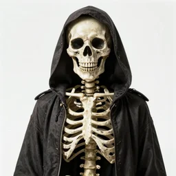 A skeleton wearing a hood by Mandy Jurgens