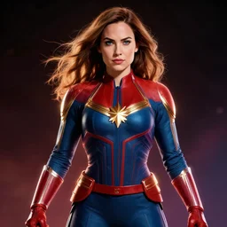 Megan Fox as Captain Marvel, digital art, artstation