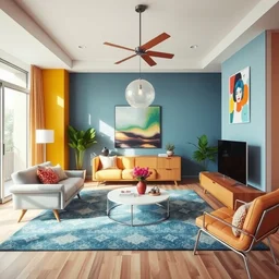 a vibrant modern living room