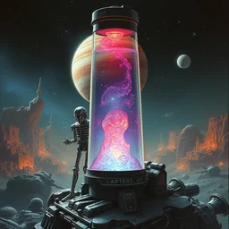 a lava lamp with jupiter and its droids inside. donato giancola and greg rutkowski and wayne barlow. 1 9 9 8 cover. star wars lighting. top all time r / imaginarycyberpunk.