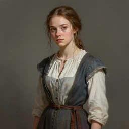 eleanor tomlinson posing peasantry clothing, wistful, highly detailed, digital painting, artstation, concept art, smooth, sharp focus, illustration