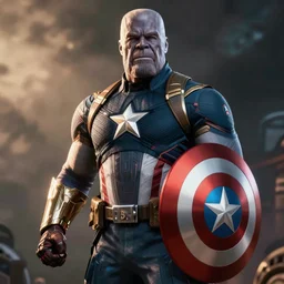 photo of Thanos as Captain America