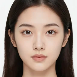 a displacement map of a female face texture
