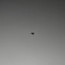 A plane crossing the immensity of the sky. Black and white. Amoled.