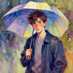 diego from netflix show'the umbrella academy'done in gouache style, impressionistic, colorful, digital art, oil paintings, watercolor