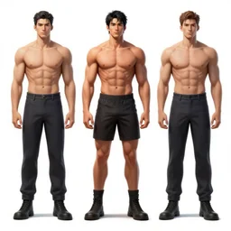 muscleman, character sheet, concept design, contrast, kim jung gi, greg rutkowski, zabrocki, karlkka, jayison devadas, trending on artstation, 8 k, ultra wide angle, pincushion lens effect