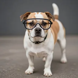 a dog with a monocle on