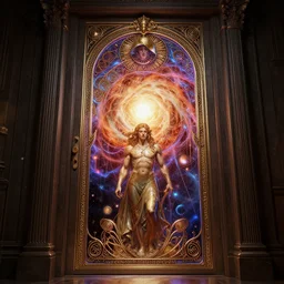 door, supernova, lord of the rings ,neon, fibonacci, sweaty, insane, intricate, highly detailed, digital painting, artstation, concept art, smooth, sharp focus, illustration, Unreal Engine 5, 8K, art by artgerm and greg rutkowski and alphonse mucha