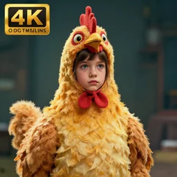 graphic novel cover art of a girl wearing a chicken costume, artwork by craig mullins,, cinematic composition, 4 k, octane, unreal engine, trending on art station, poster cover art