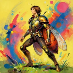 greg manchess portrait of john lennon as an insect warrior, full - body art, fantasy art, very very very beautiful fantasy art, bright colors, final fantasy, unreal engine 5, graceful, elegant, trending on artstation, intricate details, studio ghibli, matte painting, organic painting, bold shapes, street art, greg rutkowski, gaston bussiere, profile picture
