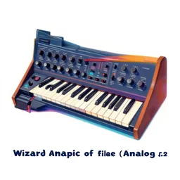 orthographic, flat, technicolor'' wizard of analog synthesizers'' cover art