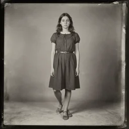 tintype photo, girl with three legs