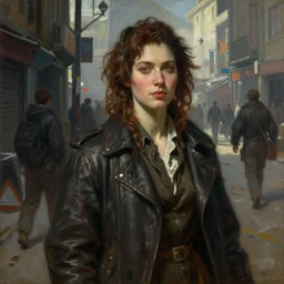 a detailed portrait of a woman on the streets in dying light 2, painting by gaston bussiere, craig mullins, j. c. leyendecker