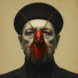 portrait of a alexander lukashenko lukashenko with the face of a cockroach by zdzislaw beksinski