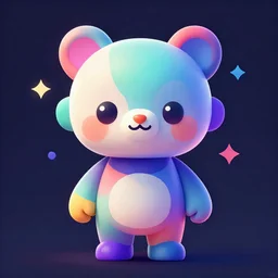 a very cute digital character built with abstract shapes and iridescent colourful gradients. Digital art, abstract geometric art trending on artstation, award winning art in the Louvre.