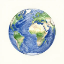 a beautiful portrait of the earth in pencil drawing, cgsociety