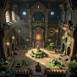 the main room in a 3d Zelda dungeon