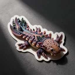 axolotl, die cut sticker