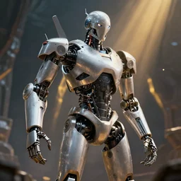 godrays over robotic mutation, 3 d render, cinematic,