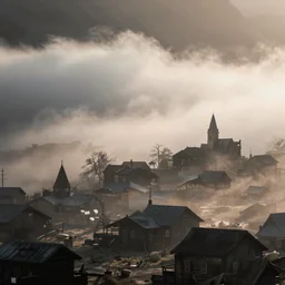 Foggy ghost town
