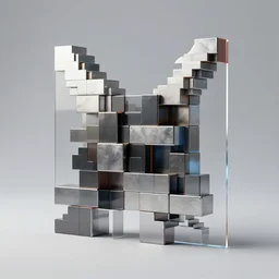 constructivism art made of rectangle tetris, steel & acrylic, octane render, trending on artstation