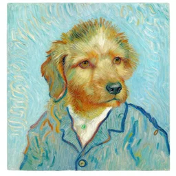 van gogh painted a portrait of a lovely dog, highly detailed, by van gogh