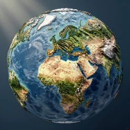 a topographical map of a new strange new earth like world, fractal terrain very detailed with lakes, forests, mountains, deserts and other terrain types