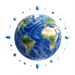 a thousand tiny earths, digital art,