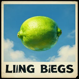 a lime floating in heaven, beautiful, antique poster