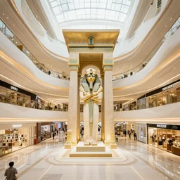 a mall in the style of ancient egypt, art by greg rutkowski and artgerma, stunning concept art, interior design architecture
