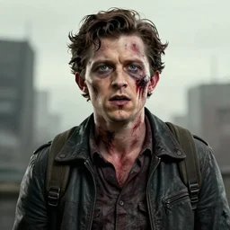 a highly detailed zombie portrait of adult tom holland, james gurney, james jean