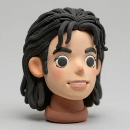 clay! close detailed sculpted head of michael jackson , style: claymation puppet kids clay , by guldies