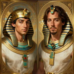 hdr portrait photography mirror of brendan fraser and keanu reeves, coherent portraits, mmorpg fantasy, intricate, elegant, highly detailed, egyptian, digital painting, trending on artstation, hdr photo, smooth, sharp focus, illustration, art by artgerm and greg rutkowski and alphonse mucha