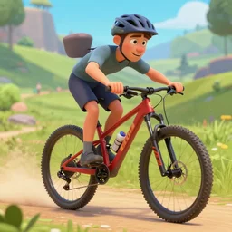 a mountain bike in the style of pixar 4 k
