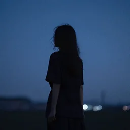with darkness and silence through the night
