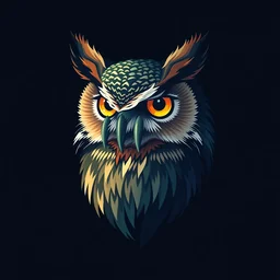 owl logo in profil 8 k abstract