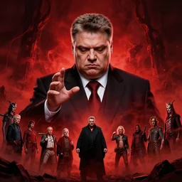 hyper realistic portrait of evil satanic viktor orban planning something bad, red mist in hell, gorgeous lighting by kim jung giu weta studio, mucha, bautista and norman rockwell and greg rutkowski and tom bagshaw and james gurney and lucasfilm