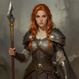 alexandra daddario portrait as a dnd character fantasy art.