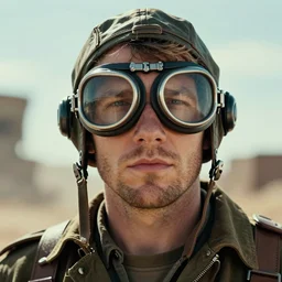 Zuckenberg wearing WWII pilot googles in a Mad max movie , 8k hd dof, award-winning photo