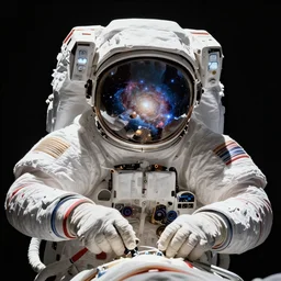 Photograph of astronaut performing surgery in outer space. reflection of galaxy on helmet. Extremely detailed. Beautiful. 4K. Award winning.