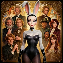highly detailed vfx portrait of megan fox as jessica rabbit, stephen bliss, unreal engine, greg rutkowski, loish, rhads, beeple, makoto shinkai and lois van baarle, ilya kuvshinov, rossdraws, tom bagshaw, alphonse mucha, global illumination, detailed and intricate environment