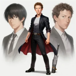concept art of mark zuckerberg as a persona 5 character, 4k character illustration by shigenori soejima and masayoshi suto