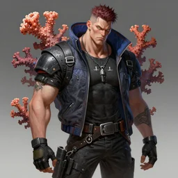 cyberpunk coral thug, highly detailed, digital painting, trending on artstation, concept art, sharp focus, illustration, art by artgerm and greg rutkowski and magali villeneuve