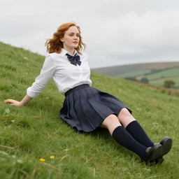 JK Rowling rolling down a hill