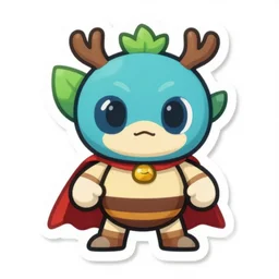 cute miss mascot grindur grindur ferroseed super hero sticker art, cronobreaker, beeple game icon