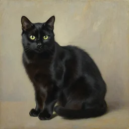 oil painting of a black cat by leonid afremov