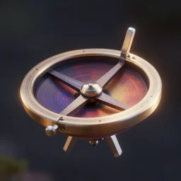 gyroscope, sharp focus, bloom, rim light, illustration, highly detailed, photo realistic, unreal engine, houdini render