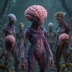 furry alien brainsucker by karol bak, james jean, tom bagshaw, rococo, trending on artstation, cinematic lighting, hyper realism, octane render, 8 k, hyper detailed.