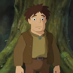 Medium shot of a typical character in the style of Brian Froud