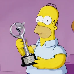 award winning photograph of Homer Simpson